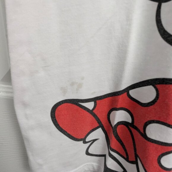 Disney White Minnie Mouse T-Shirt, Girl's XL (14-16), Red Polka Dot Dress - Picture 3 of 12